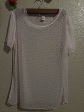 Victoria's Secret White Sheer Polka Dot Mesh Lace Trim Nightgown M