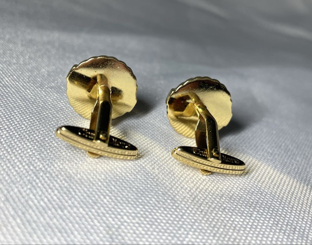 Christian Dior Cufflinks CD Logo & Side Design Vintage Gold Men's thumbnail 6