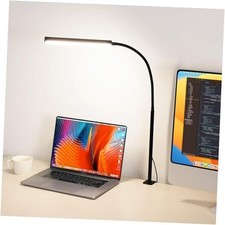 LED Desk Lamp for Office Home, Adjustable Flexible Eye-Caring Black gooseneck
