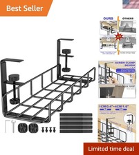 15.7 Under Desk Cable Management Tray, No Drill Steel Cable Tray Organizers,...