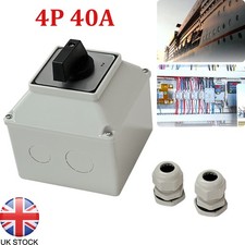 3-Position 40A 4 POLE Enclosed Change Over Switch Rotary Cam Changeover Switch