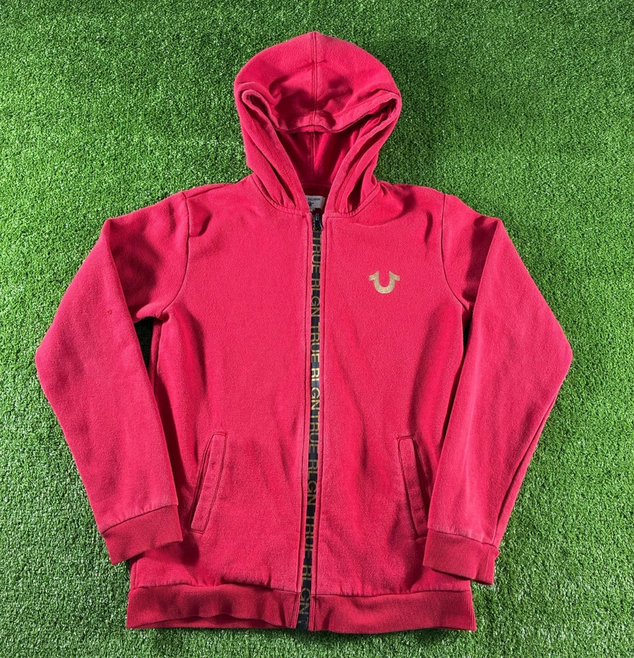 Y2K True Religion Graphic Sweatshirt Hoodie Red Women's Size Large Streetwear - Image 2 of 4