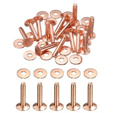 15Set Copper Rivets and Burrs 9x3.3x17mm Dimpled Copper Rivet Fastener Copper