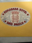 Esplanada Hotel Sao Paulo Bresil Ancien Etiquette Hotel Luggage Label — photo 1