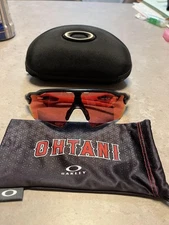 Oakley Radar EV Path Sunglasses Shohei Ohtani Matte Black Red Lens Used