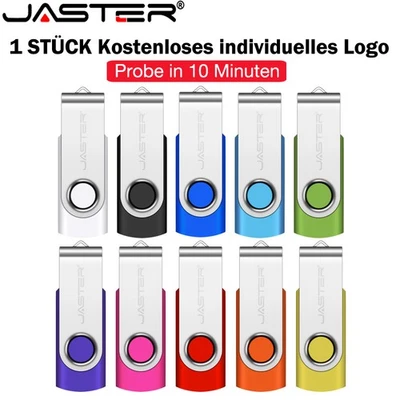 JASTER USB 3.0 Flash-Laufwerk Kostenloses benutzerdefiniertes Logo 128 GB Speicherstick