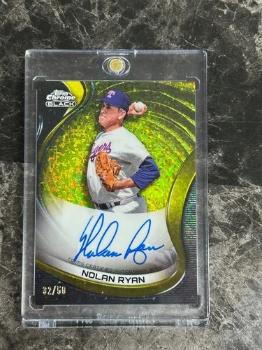 2022 Topps Chrome Black 32/50 on card Auto NOLAN RYAN Texas Rangers @SC4