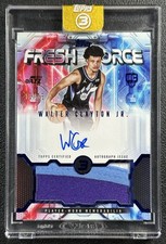 WALTER CLAYTON JR. 2025-26 TOPPS THREE 3 ROOKIE FRESH FORCE PATCH AUTO BLUE /15