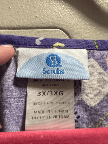 SB Scrubs Scrub Top Donna Fantasia Viola Taglia 3X - Foto 6 di 11