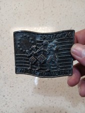   Vintage - BELT BUCKLE - BRASS - SPIRIT of 76 - MUSICIANS - Bi-CENTENNIAL 
