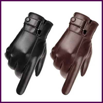Winter Gloves for Men Genuine Leather Gloves Warm Plus Velvet Touch Screen