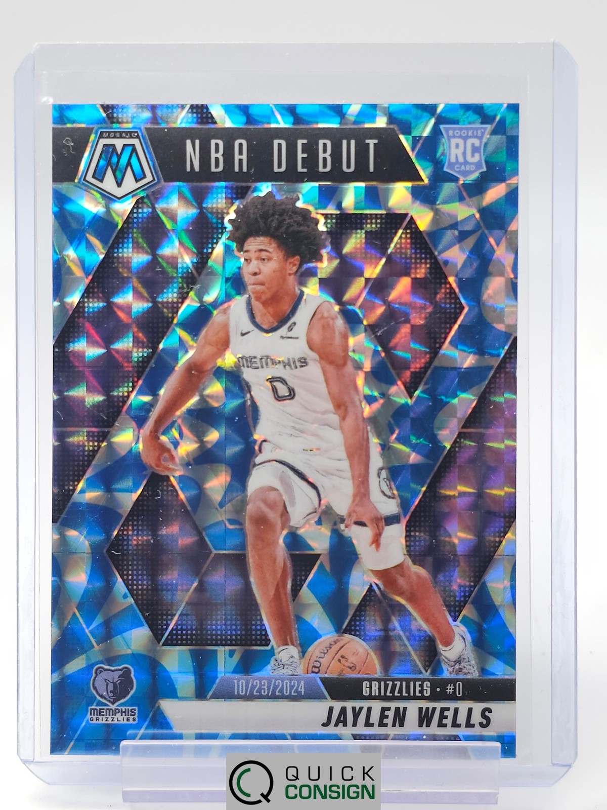 JAYLEN WELLS 2024-25 MOSAIC NBA DEBUT BLUE REACTIVE PRIZM ROOKIE #260 Q0014