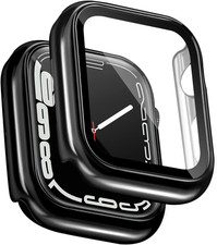 Hard PC Case with Tempered Glass Screen Protector Compatible with Apple Watch Se