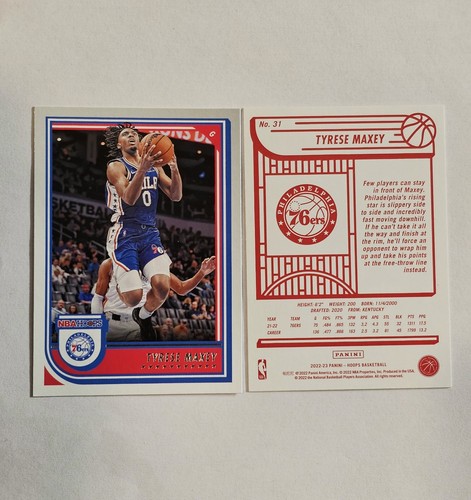 2- Tyrese Maxey 2022-23 NBA Hoops RED BACK SP Cards ✨️MINT✨️ Ships Next Day 