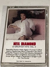 Neil Diamond 12 Greatest Hits Album Volume II Music Cassette 1D88