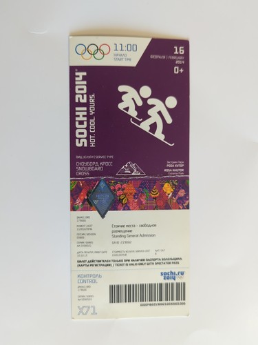 2014 Sochi Russia Winter Olympic Ticket Snowboard Cross Gold Medal Final Czech - 第 1/7 張圖片