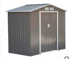 Outsunny Garden Shed Storage Unit W/Locking Door Floor Foundation Vents 7Ftx4Ft