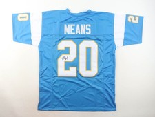 Natrone Means Signed Los Angeles Chargers Custom Blue Jersey With JSA COA
