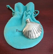 VINTAGE TIFFANY & CO T & CO 925 STERLING SILVER SHELL PERFUME BOTTLE. 13.30GRS