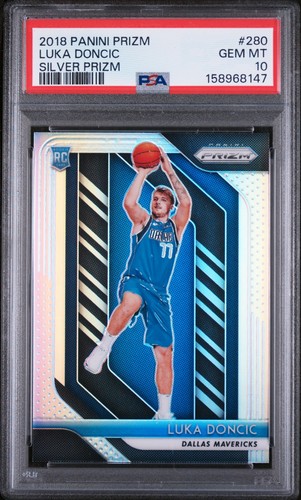LUKA DONCIC 2018 PRIZM SILVER ROOKIE RC #280 PSA 10 GEM MINT! LAKERS! #158968147