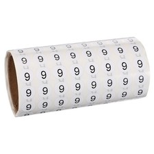 0.4" Small Round Number Stickers Roll, 1000 Pcs Circle Labels, Black Number 9