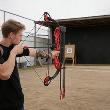 Compound Bow and Arrow Set Archery Bow Kit with Arrows Youth Compound Bow