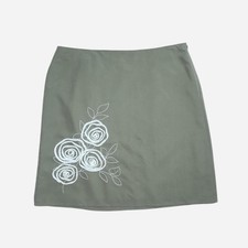 vintage cupro vegan silk mini skirt sz 10 textured rose elevated minimalist boho