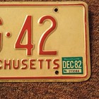 Massachusetts License Plate MG-42 w/ DEC 82 Sticker. WW2 Memorabilia Car Enthusi — photo 4