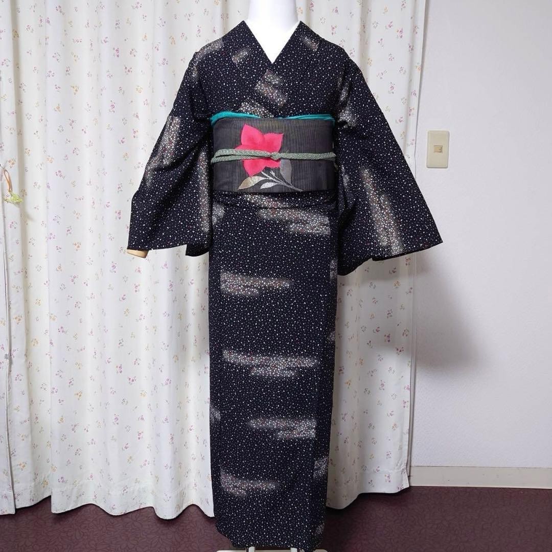 Silk Kimono Full Set Small Pattern Thin Summer Ja… - image 3