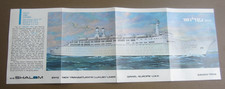 Old Vintage 1964 S.S. SHALOM - Zim Lines STEAMSHIP Brochure - ISRAEL EUROPE U.S.