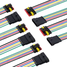 MUYI 5 Sets 6 Pin Wire Connector 18AWG Waterproof Electrical 6 Way 