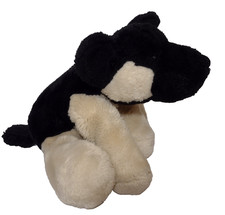 German Shepherd Dog Floppy Plush Toy VTG Beanbag Beige Black Commonwealth 13"