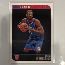Panini 2014-15 NBA Hoops Joel Embiid Rookie Base Set 76ers Card #263. rookie card picture