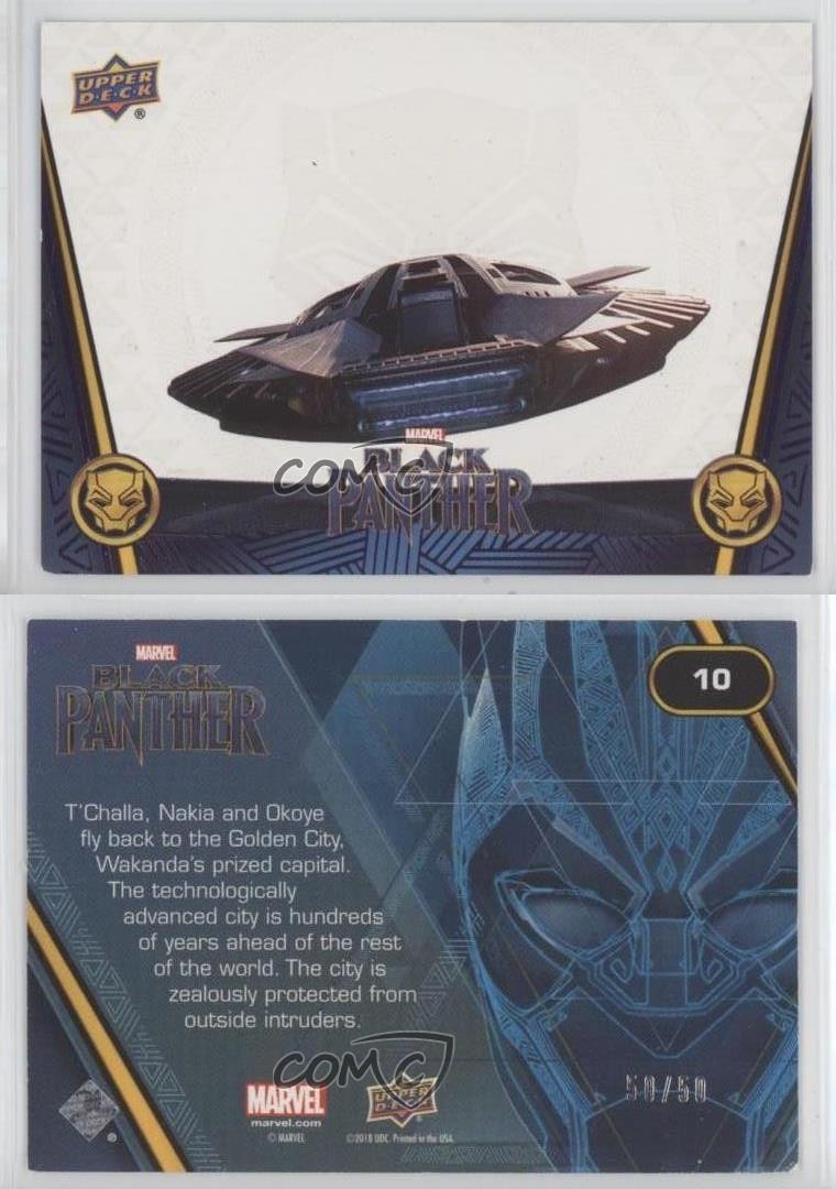2018 Upper Deck Marvel Black Panther Indigo 50/50 Back to Wakanda #10 d8k thumbnail 3
