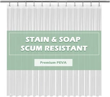 Clear Shower Curtain Liner Light Weight PEVA, Shower Liner 72x72 Inches, Waterpr