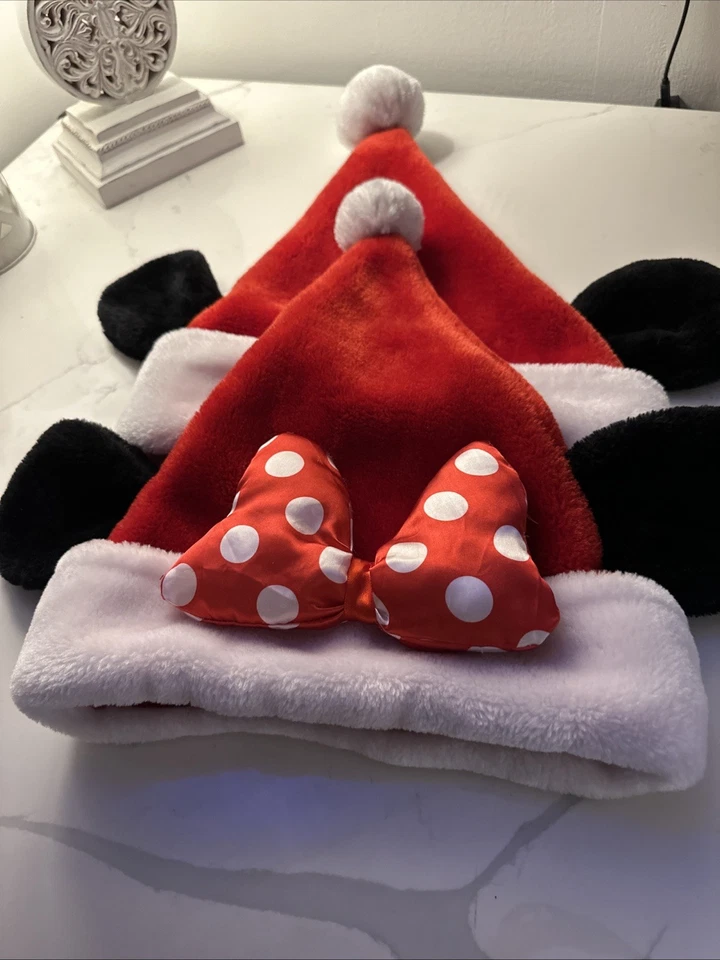 Disney Parks World Adulto Minnie & Mickey Mouse Papá Noel Sombreros con Orejas de Ratón Set/2 Foto 2 de 4