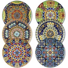 Dinner Plates Set of 6 10.5 Inch Ceramic Plates Microwave Oven Dishwasher Safe