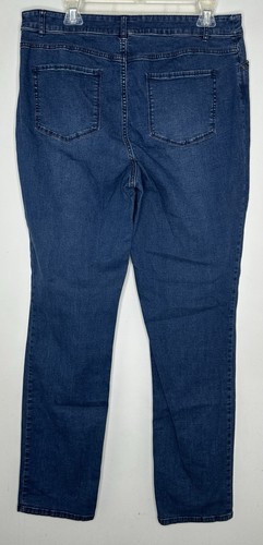J. Jill Women's Blue Tried & True Fit Slim Leg Straight Denim Jeans Size 14 - Picture 4 of 6