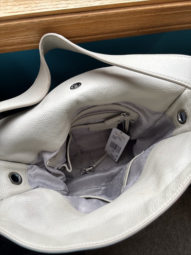 Michael Kors Astor Silver Studded Grey Cement Leather Large Hobo - Picture 4 of 13