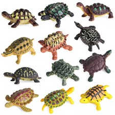 12pcs/set Mini Sea Turtle Tortoise PVC Toy Ocean Animal Figure Doll Ornaments