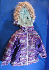 FREE COUNTRY COLD WEATHER WINTER INSULATED PURPLE GIRLS JACKET W HOOD XS 5-6