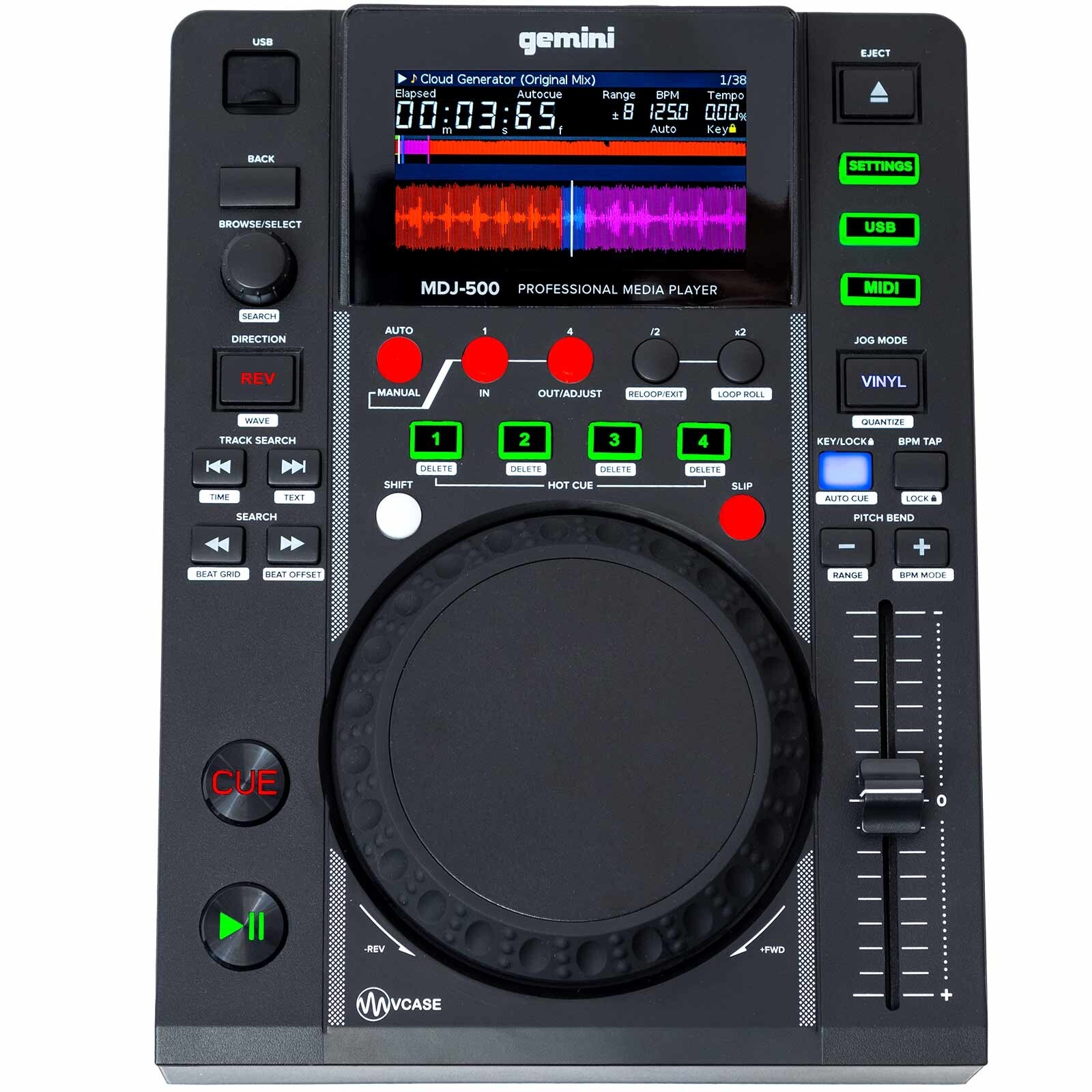 USB-медиаплеер и MIDI-контроллер Gemini MDJ-500 Professional DJ Club 35590₽