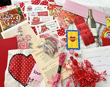 HEARTS LOVE 25 Piece Junk Journal Supply Ephemera Vintage Variety Embellishments