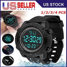 Men's Waterproof Military Tactical LED Digital Sports Watch Backlight Wristwatch