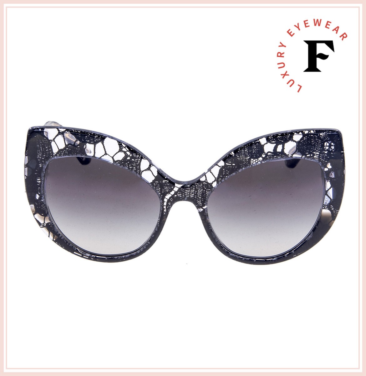 DOLCE & GABBANA BLACK LACE 4321 Crystal Oversized Sunglasses