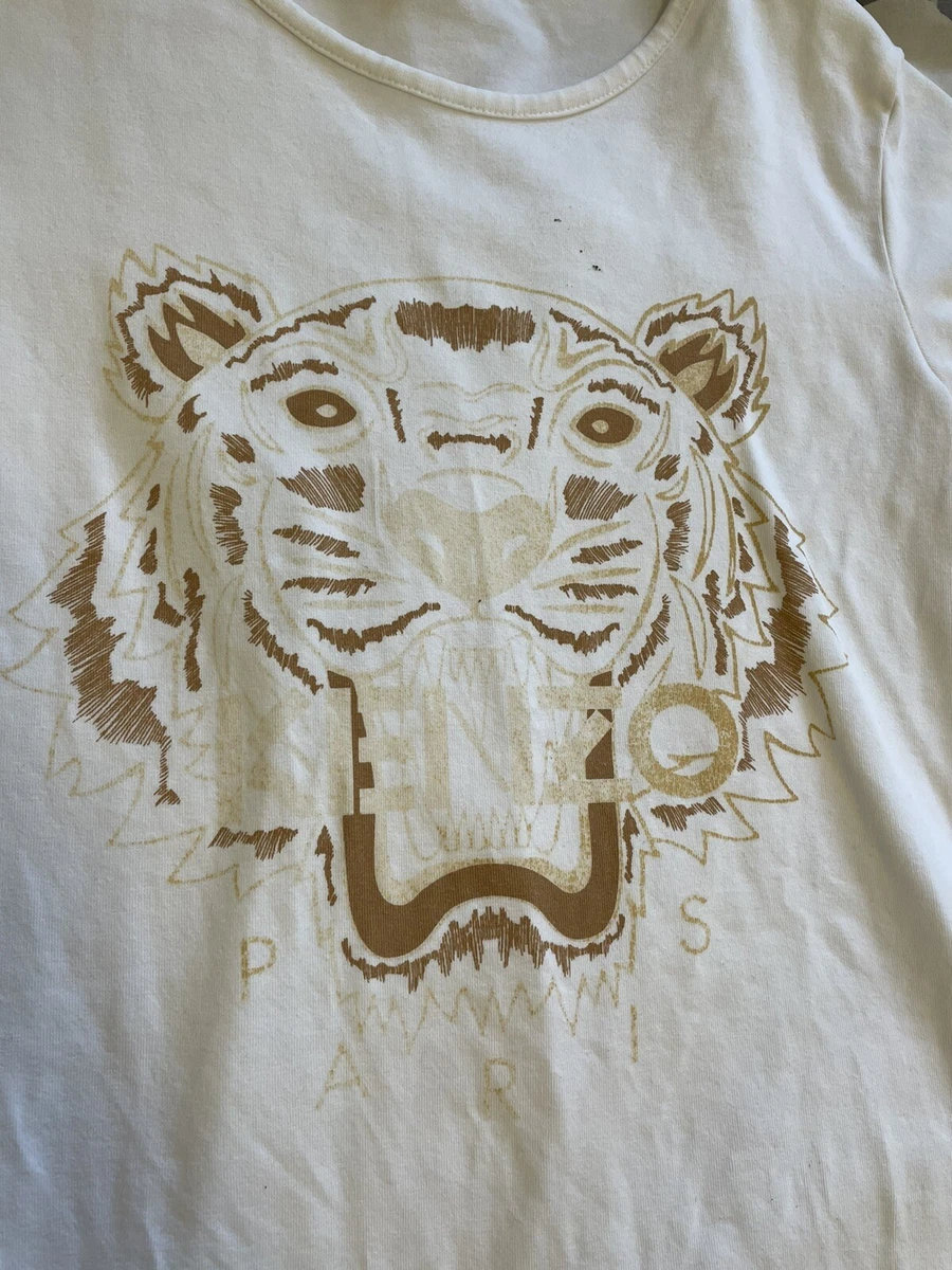 Kenzo kids 14A white and gold lion T shirt