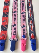 Handmade Pacifier Holder - Sports - Football Houston Texans