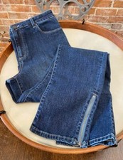 Susan Graver Regular High Stretch Denim Jeans w/ Zipper Detail Antique 6 New