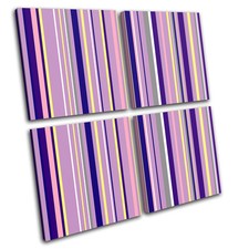 Retro Vintage Pattern Abstract MULTI CANVAS WALL ART Picture Print VA