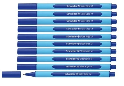 10 x Schneider Slider Edge Kugelschreiber Gelschreiber Viscoglide M, blau